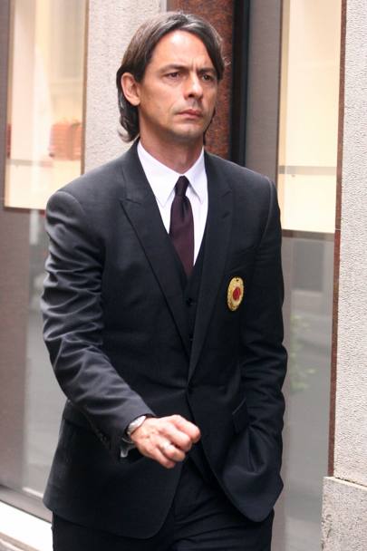 Pipo Inzaghi passeggia in centro a Milano in compagnia di Adriano Galliani(Olycom)